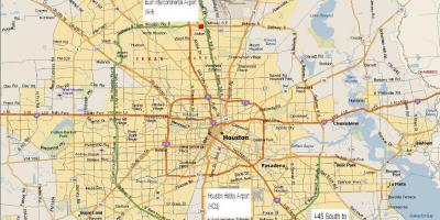 Mapa de Houston área metropolitana