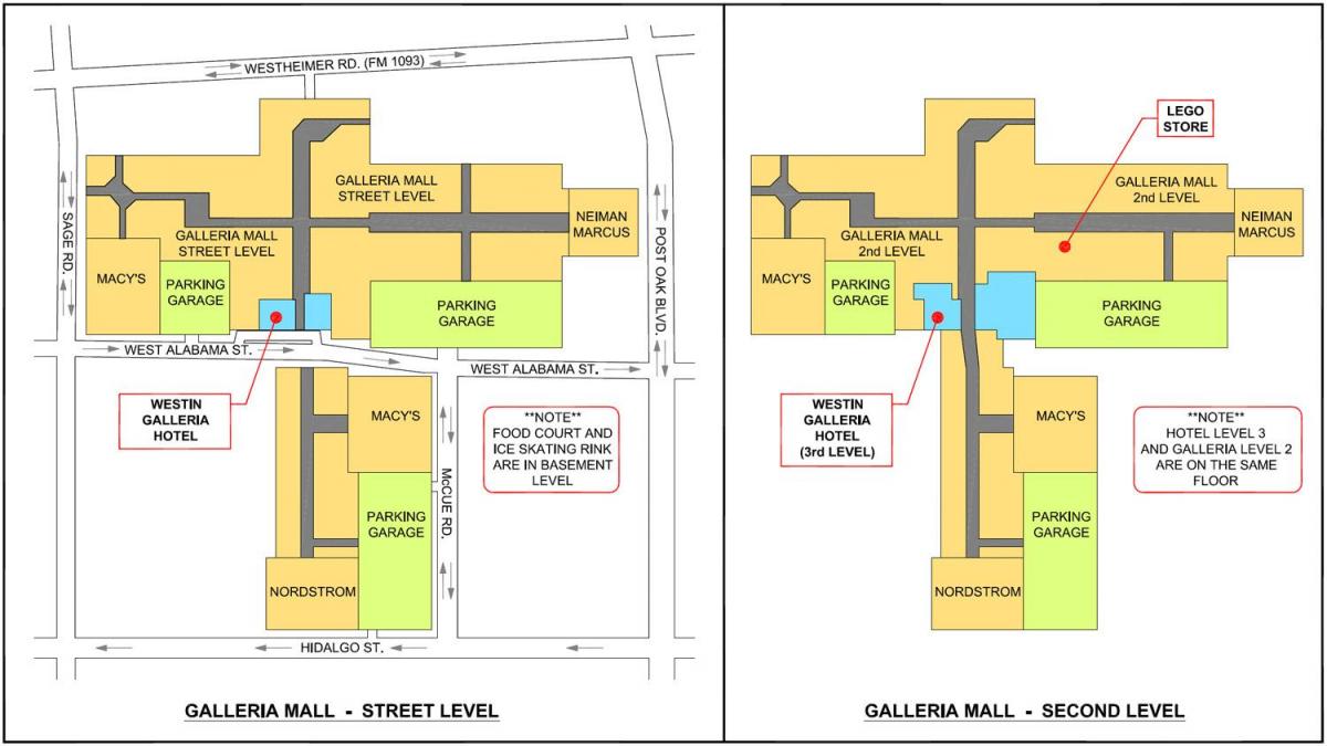 Houston Galleria comercial mapa
