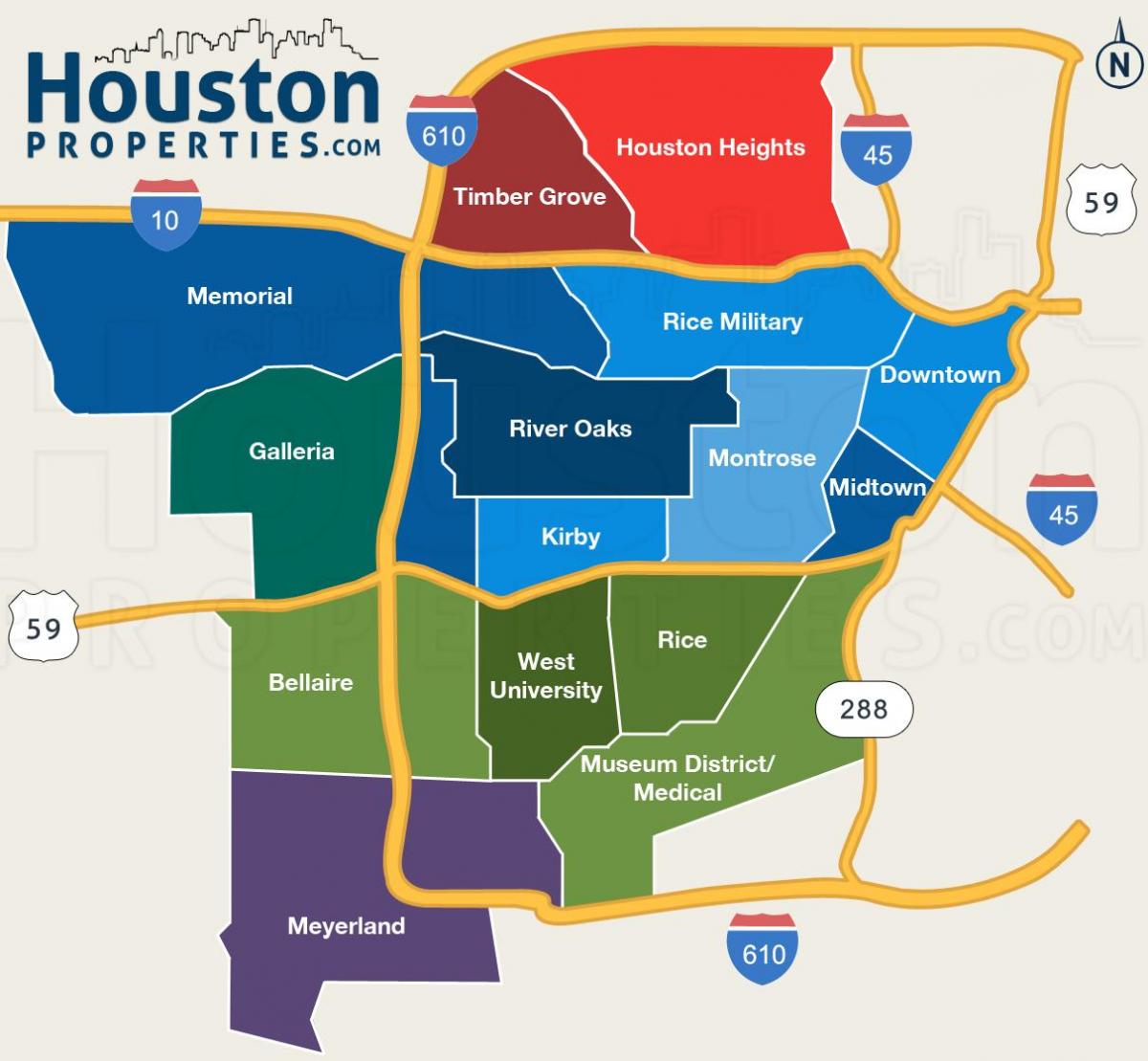 Houston texas en mapa