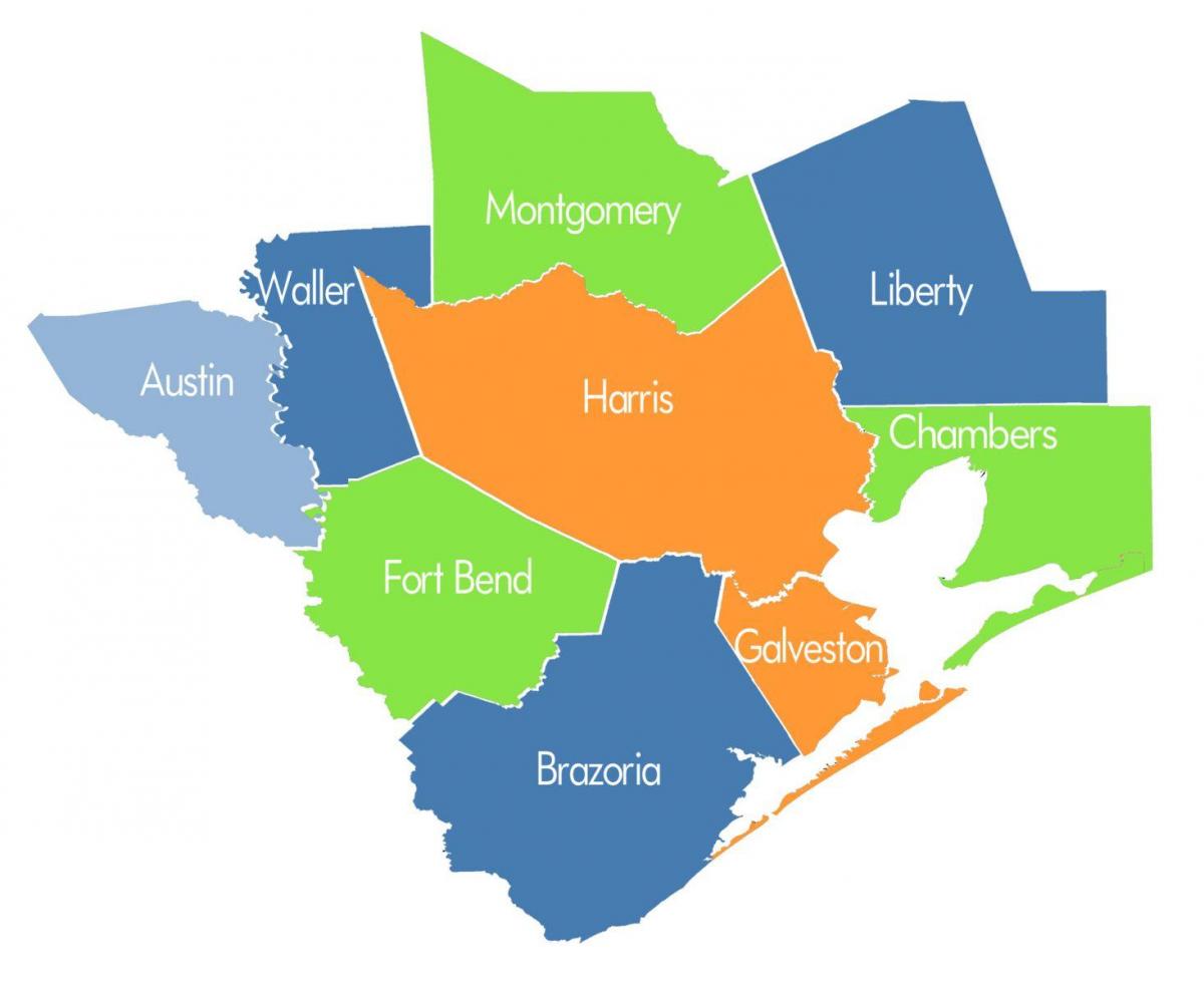condado de mapa de Houston