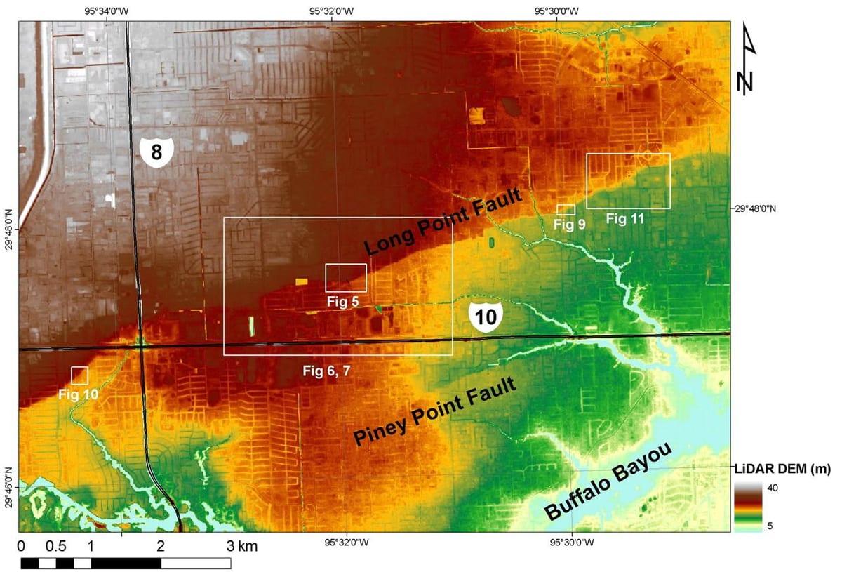 Houston, tx elevación mapa