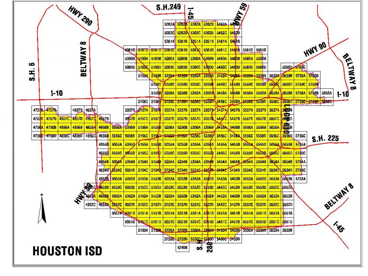 Área de Houston distrito escolar mapa