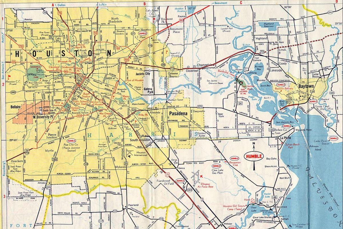 Houston en un mapa