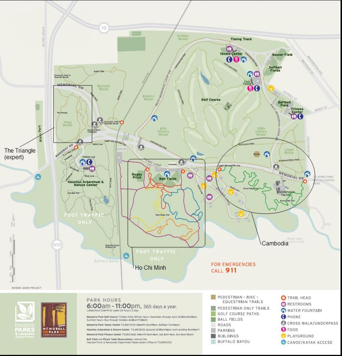 mapa de Memorial park Houston