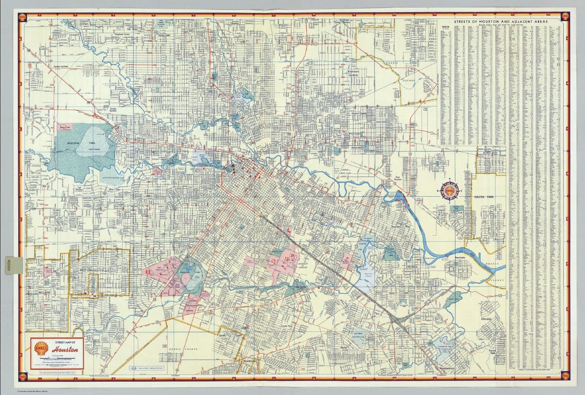 rúa mapa de Houston