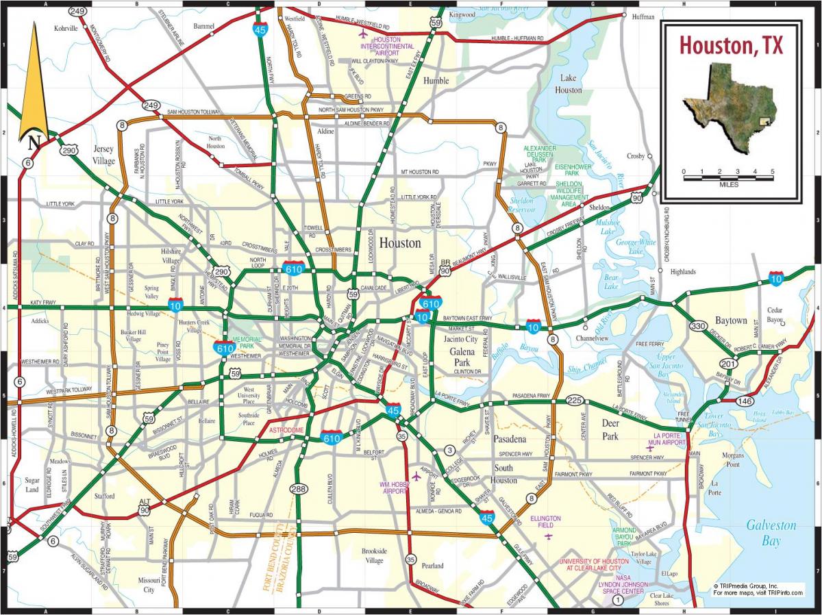 mapa de Houston texas