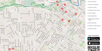 Houston mapa turístico