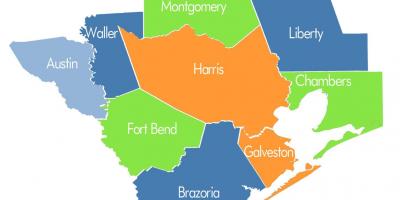Condado de mapa de Houston