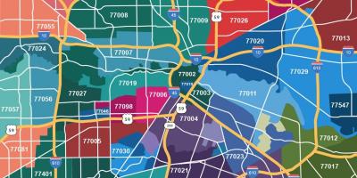 Mapa de Houston zip codes
