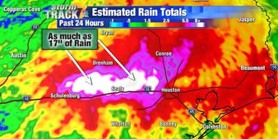 Mapa de Houston inundacións